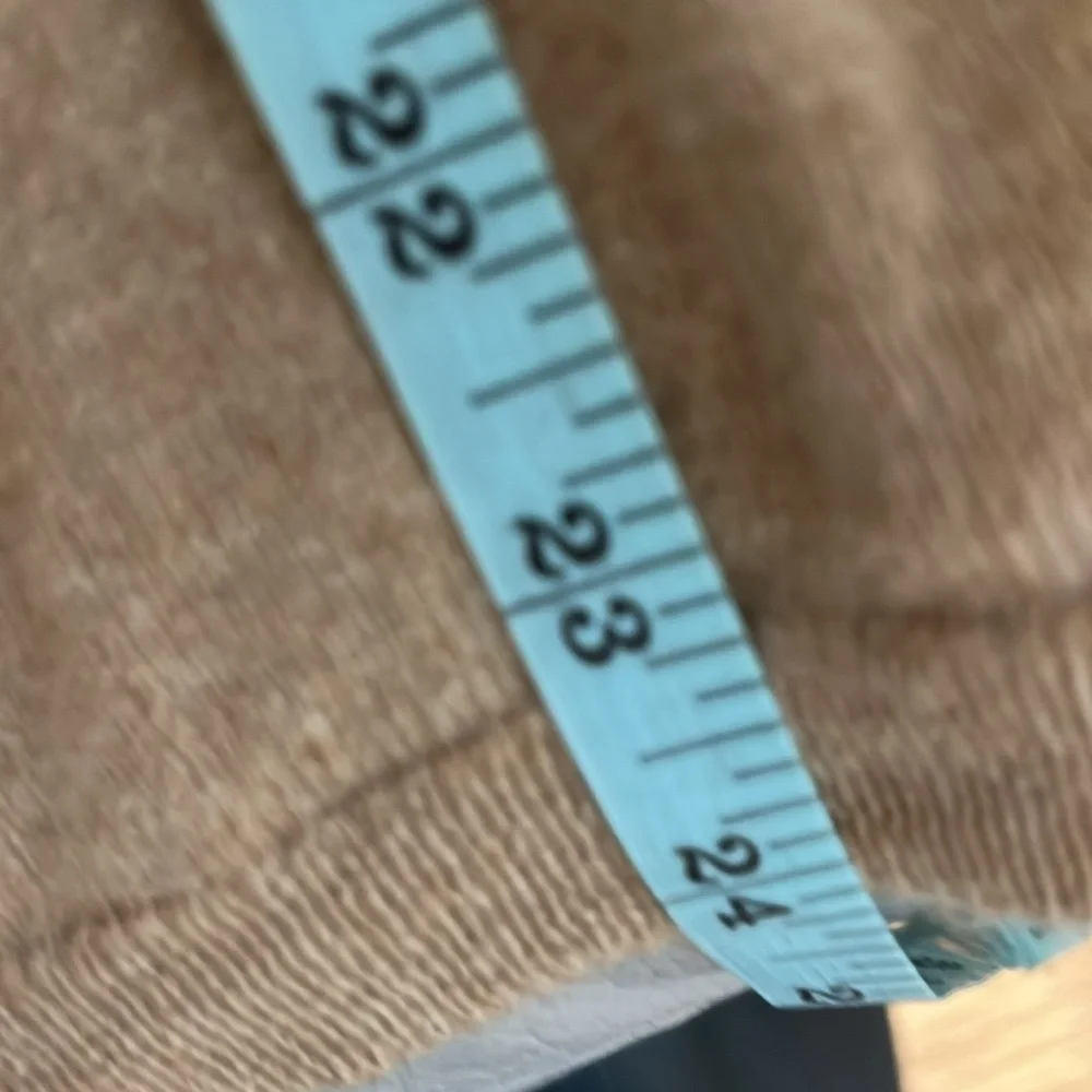 J. Crew 100% Cashmere Crewneck Sweater Heather Camel Tan 3/4 Sleeve Size S